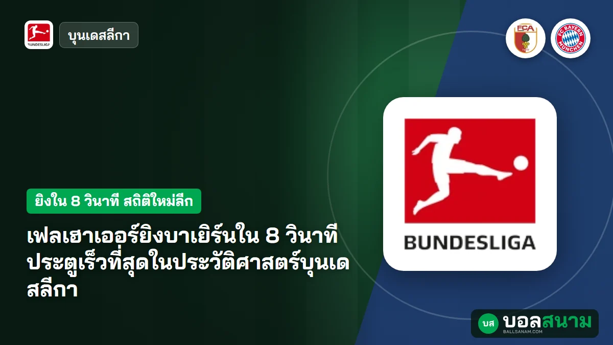 ภาพประกอบ: เฟลเฮาเออร์ยิงบาเยิร์นใน 8 วินาที ประตูเร็วที่สุดในประวัติศาสตร์บุนเดสลีกา
