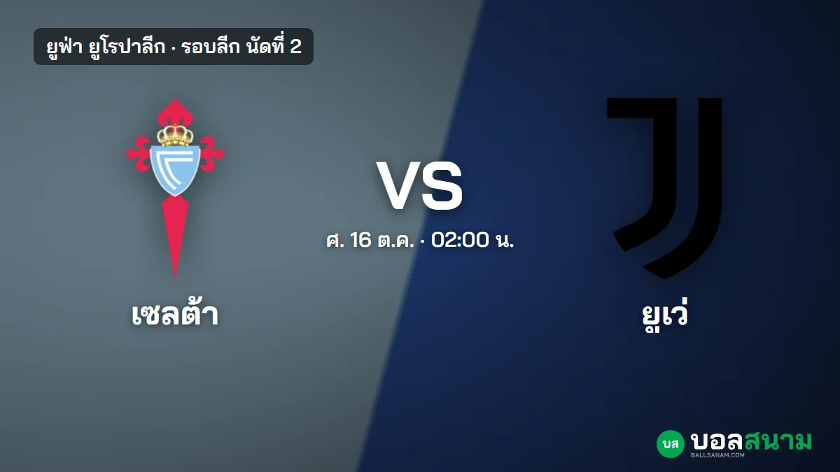 ภาพประกอบ: เซลต้า บีโก้ พบ ยูเวนตุส ยูโรปาลีก เตะกี่โมง ฟอร์มล่าสุด