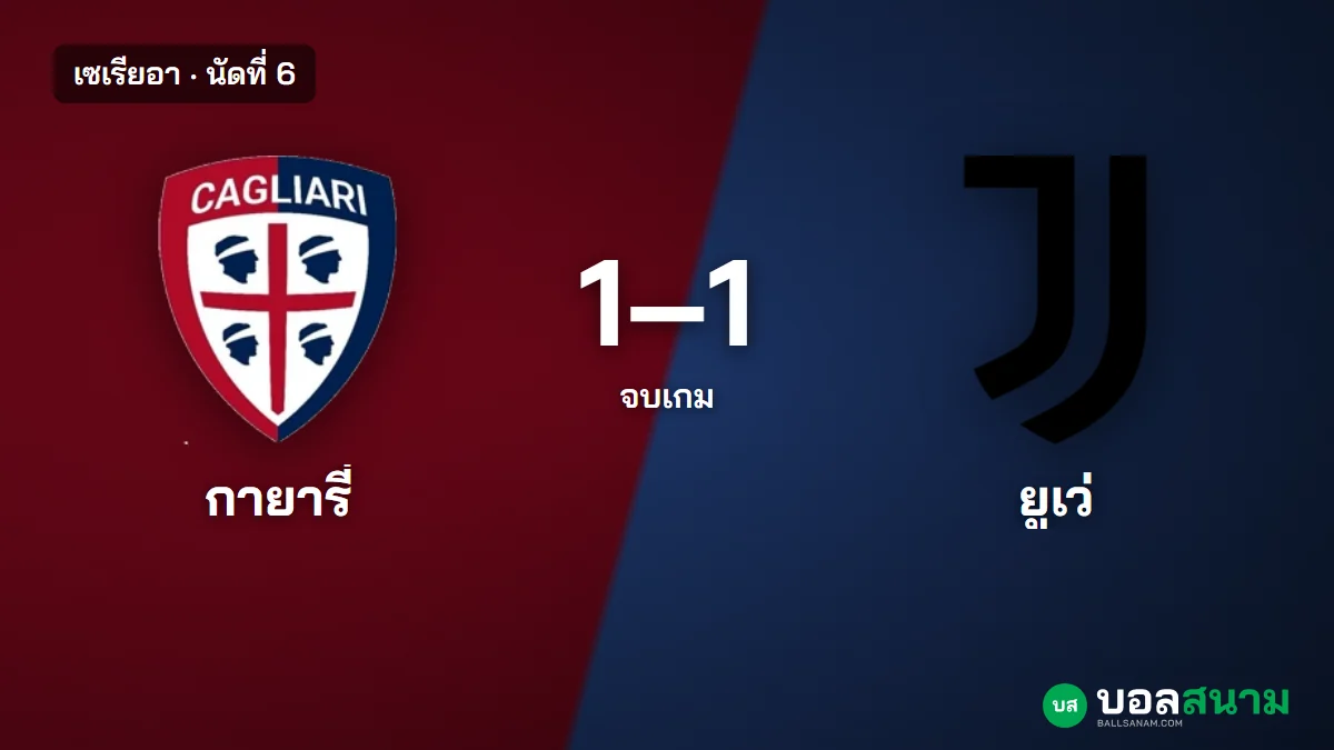 ภาพประกอบ: กายารี่ 1-1 ยูเวนตุส ผลบอลเซเรียอา นัดที่ 6 โคโล มูอานี่ตีเสมอนาที 81