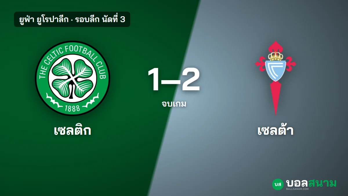 ภาพประกอบ: เซลติก 1-2 เซลต้า บีโก้ ผลบอลยูโรปาลีก เซลติกแพ้ 3 นัดรวด
