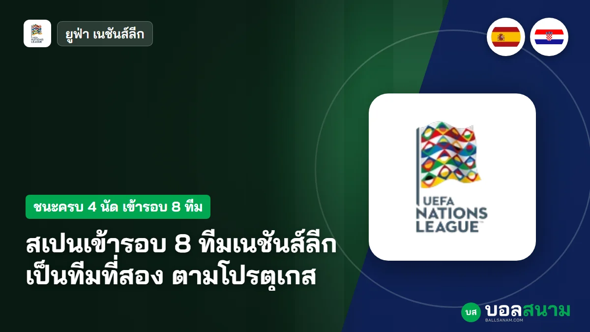 ภาพประกอบ: สเปนเข้ารอบ 8 ทีมเนชันส์ลีกเป็นทีมที่สอง ตามโปรตุเกส